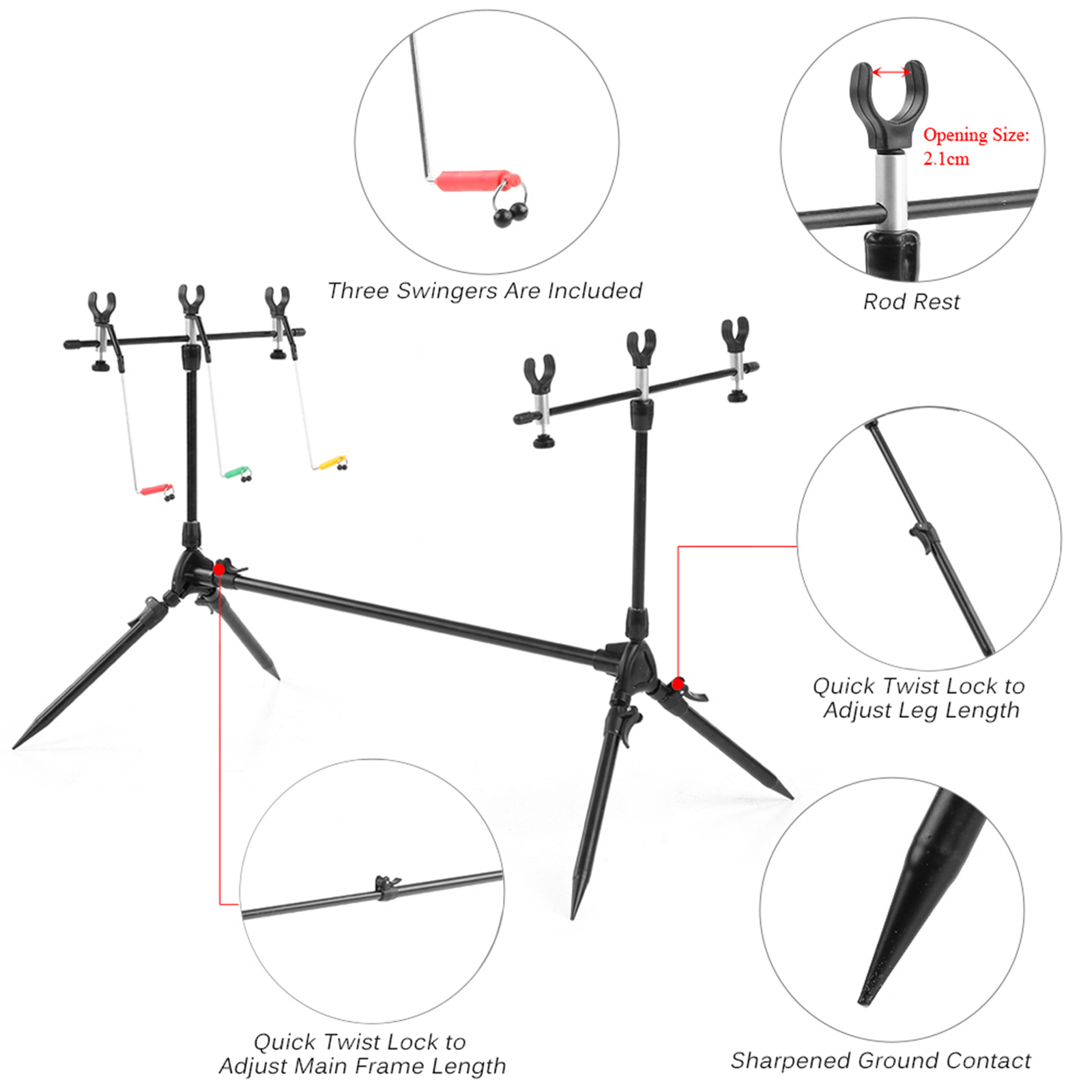 Lixada 3-in-1 Fishing Rod Pod  - Bite Indicator 评论和价格