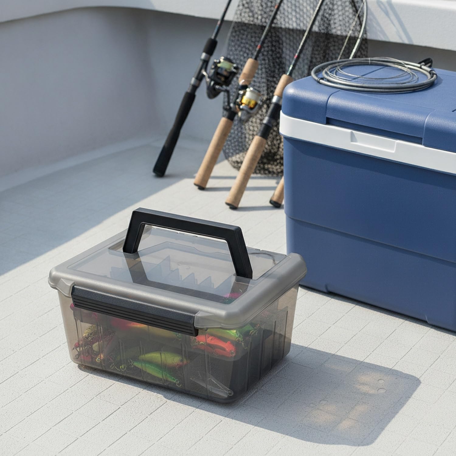 Fishing Tackle Box with Handle - Fish Finder Case 评论和价格