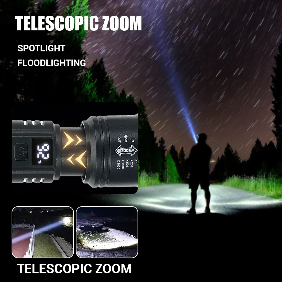 9900LM Powerful LED Flashlight - Fish Finder Battery 评论和价格