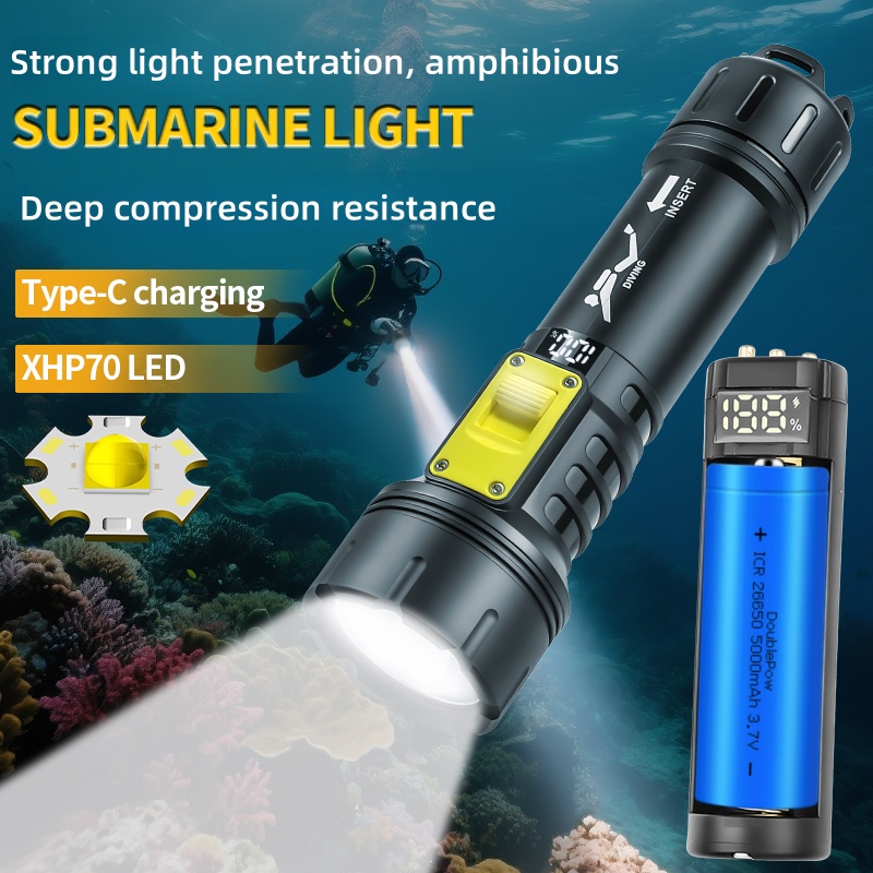 New XHP70 Diving Flashlight IP - Fishing Light 评论和价格