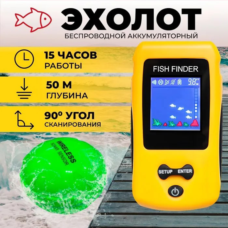 Brand New Colorful Wireless Fi - Fish Finder Transducer 评论和价格